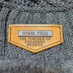 Song Ting Men's Gray Cable knit hat